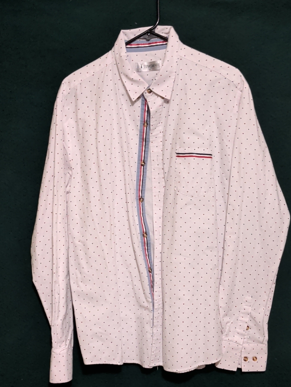 Men's White Button-Down Shirt with Micro Dot Print